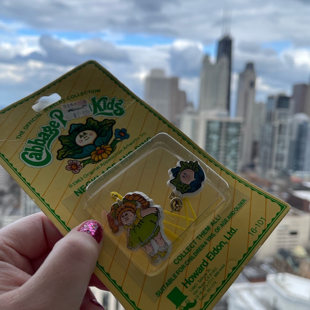 Fun Vintage Cabbage Patch Kids Jewelry Set Necklace and Ring NIP Collectible